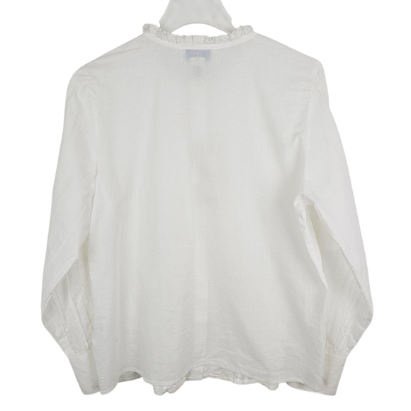 Calypso St. Barth White Ruffle Crochet Lace Pleated Blouse NWT - Picture 2 of 8